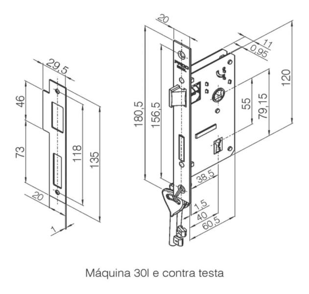 Imagem de Fechadura Interna Pado Roseta Quadrada Cromada 409-40CI