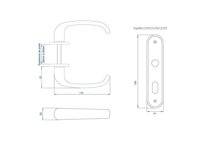 Imagem de Fechadura Interna Papaiz Mz272 40mm Espelho Cromado