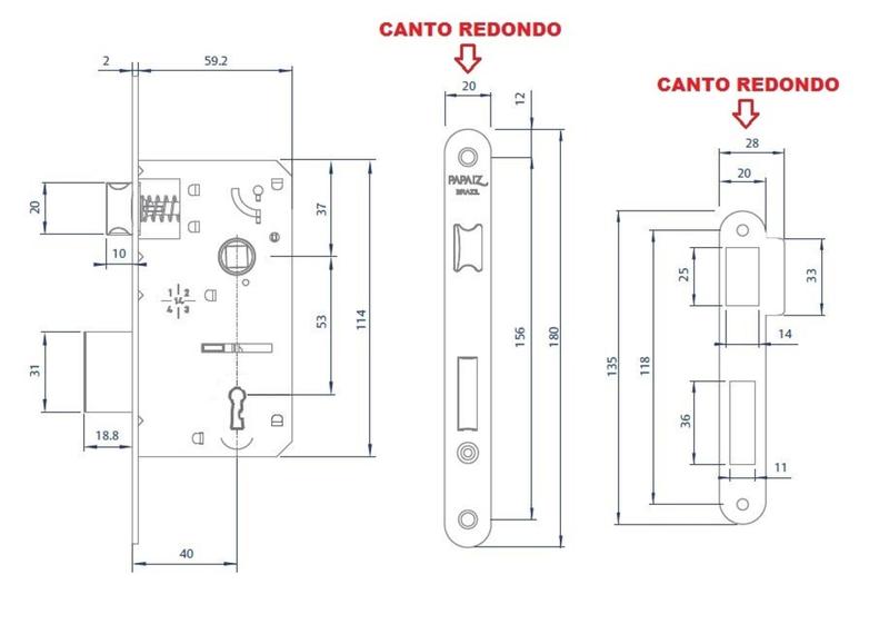 Imagem de Fechadura Interna Papaiz Mz820 40mm Roseta Cromada