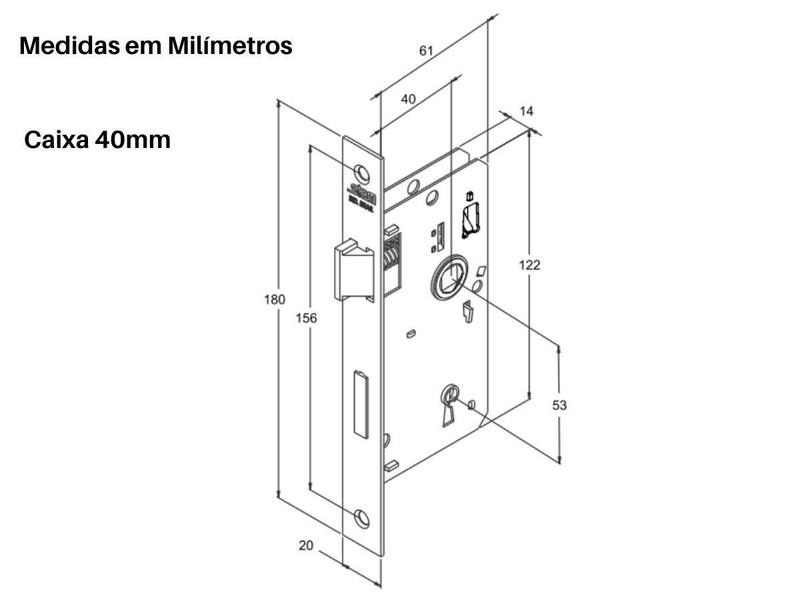 Imagem de Fechadura Interna Stam 813/21 Roseta Quadrada Inox