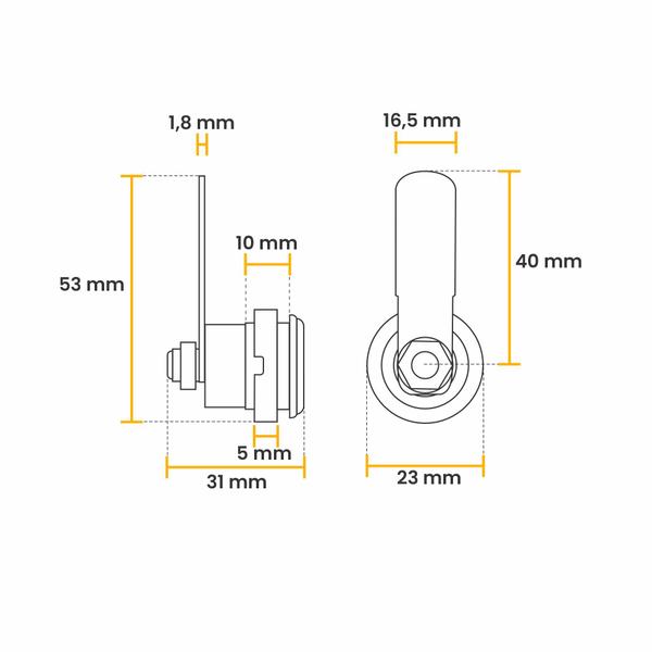 Imagem de Fechadura Lingueta 311 L1 Cromada Extração Simples Externa de 90 Graus Stam