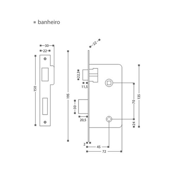 Imagem de Fechadura Lockwell Banheiro Maquina 45mm