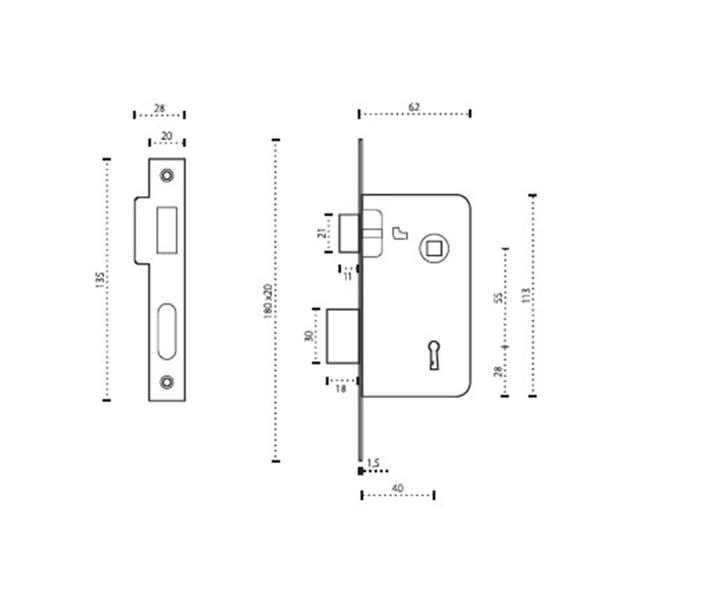 Imagem de Fechadura Lockwell Flexa 40 Interna Cromado Acetinado