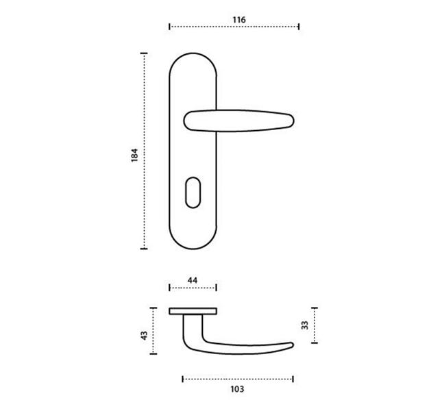 Imagem de Fechadura Lockwell Otto 40mm Banheiro Espelho Cromado Acetinado