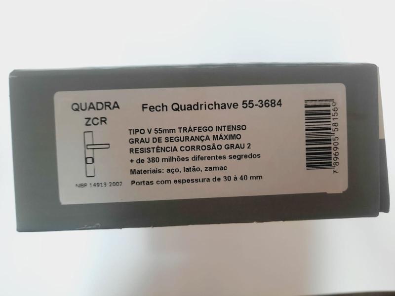 Imagem de Fechadura Lockwell Quadra Cromada Quadrichave 55mm