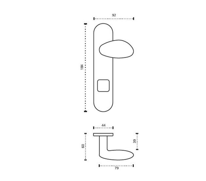 Imagem de Fechadura Lockwell Trenta 40mm Banheiro Espelho Cromado Acetinado