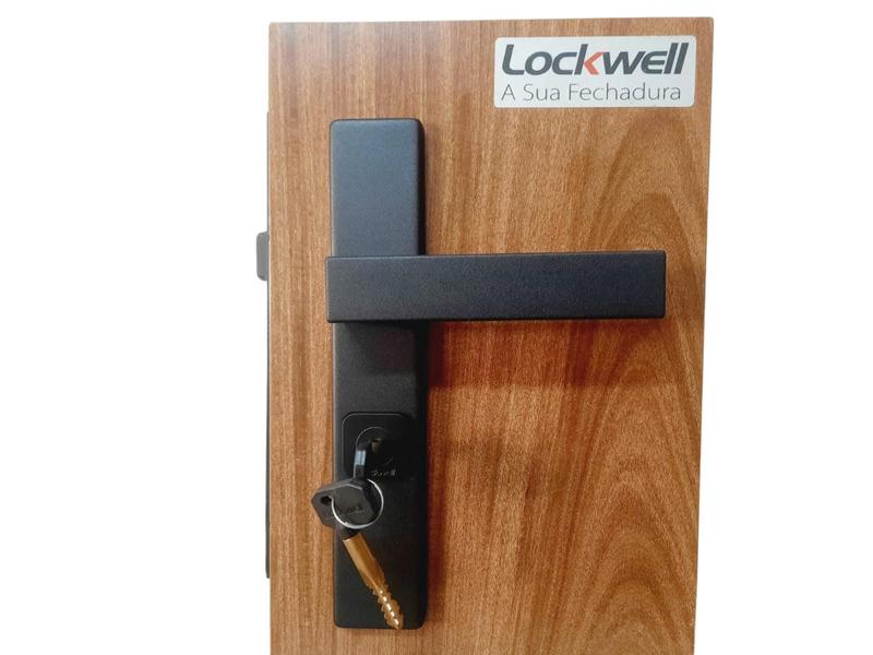 Imagem de Fechadura Lockwell Unique Preta Quadrichave 55mm