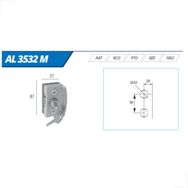 Imagem de Fechadura Modelo Blindex Janela De Correr 3532Mini Branco