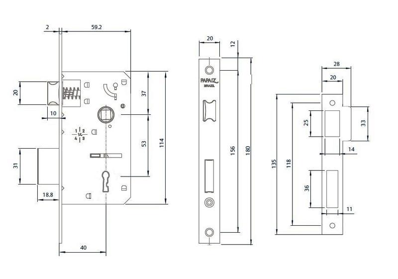 Imagem de Fechadura Mz430 Slim Inteiro 40mm Roseta Cromada Papaiz