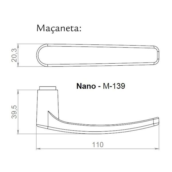 Imagem de Fechadura Nano Externa Espelho 280 M139 40mm Preta Haga