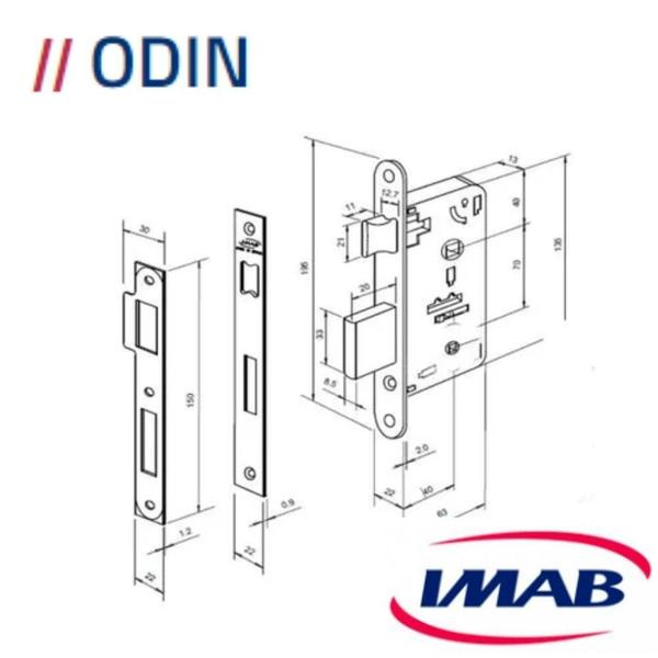 Imagem de Fechadura Odin Banheiro Preto Fosco Imab Máquina 40Mm