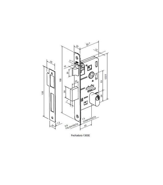 Imagem de Fechadura odin imab externa c/ cilindro chave pequena cromada 40mm