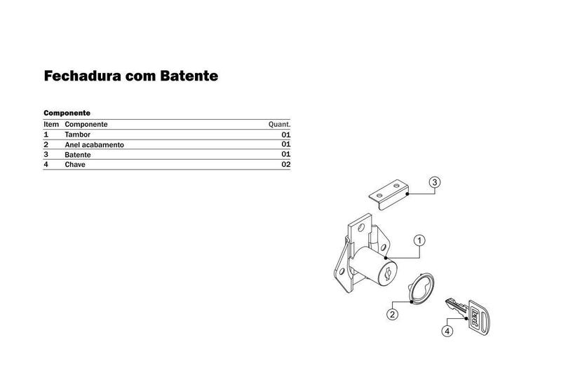 Imagem de Fechadura p/ Gaveta com Batente 17 x 31mm Niquelado - Hardt