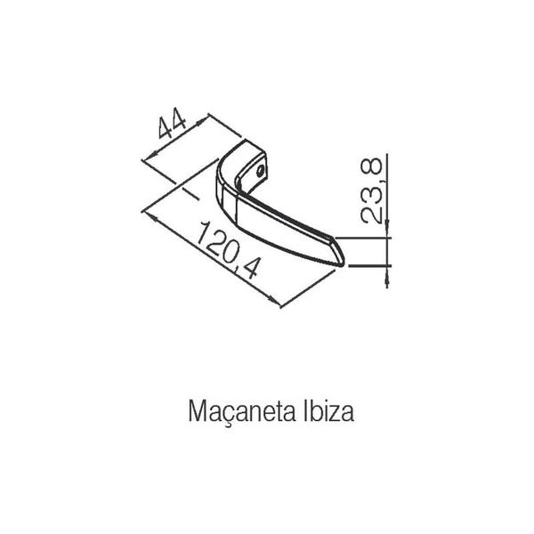 Imagem de Fechadura Pado Banheiro 55MM Ibiza RR2 194-55PB BRT (Design BMW)