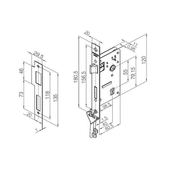 Imagem de Fechadura pado concept 414 porta interna quarto sala cromada 40 mm quadrada cr