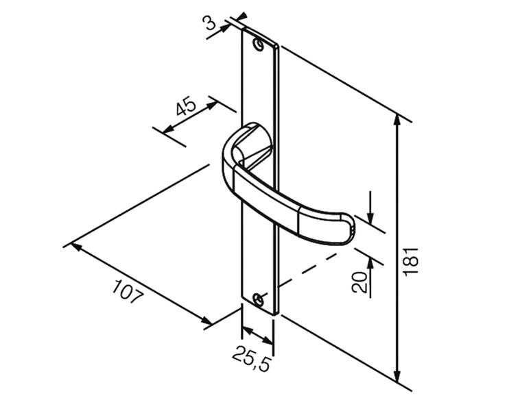 Imagem de Fechadura Pado Estreita Externa Magnum 22mm Preta 661-22E