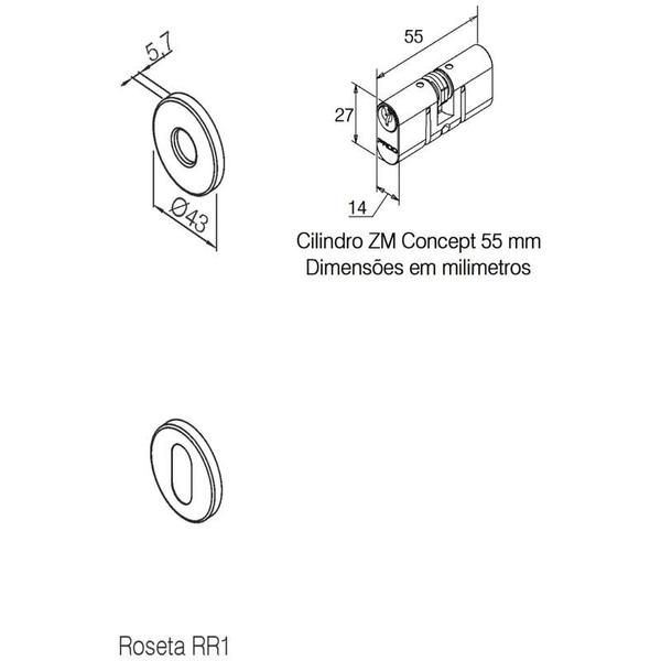 Fechadura Pado Externa 40MM Concept RR1 401-40CE CR Imagem de Fechadura Pado Externa 40MM Concept RR1 401-40CE CR