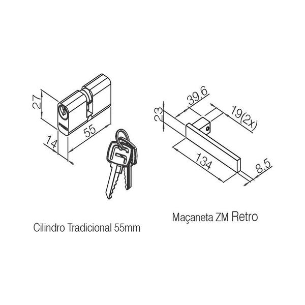 Imagem de Fechadura Pado Externa 40MM Retro RQ3 411-40PE CRA