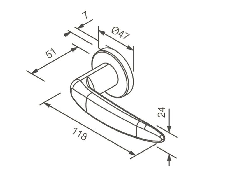 Imagem de Fechadura Pado Externa Erich 55mm Roseta Cromada 692-90e