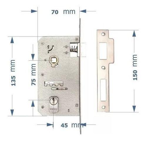 Imagem de Fechadura Pado Externa Erich Espelho 45mm Cromado