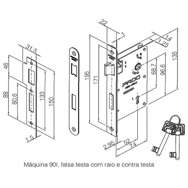 Imagem de Fechadura Pado Interna 55MM Ascot RQ2 001-55PI RO