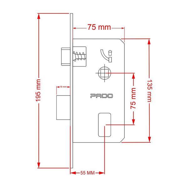 Imagem de Fechadura Pado Vivaldi Roseta Quadrada Rose 55mm - interna