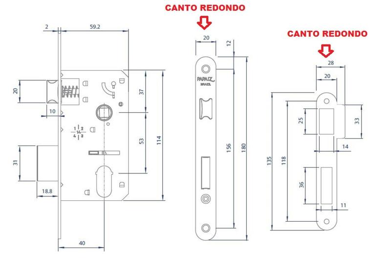 Imagem de Fechadura Papaiz Mz260 Externa 40mm Roseta Cromada