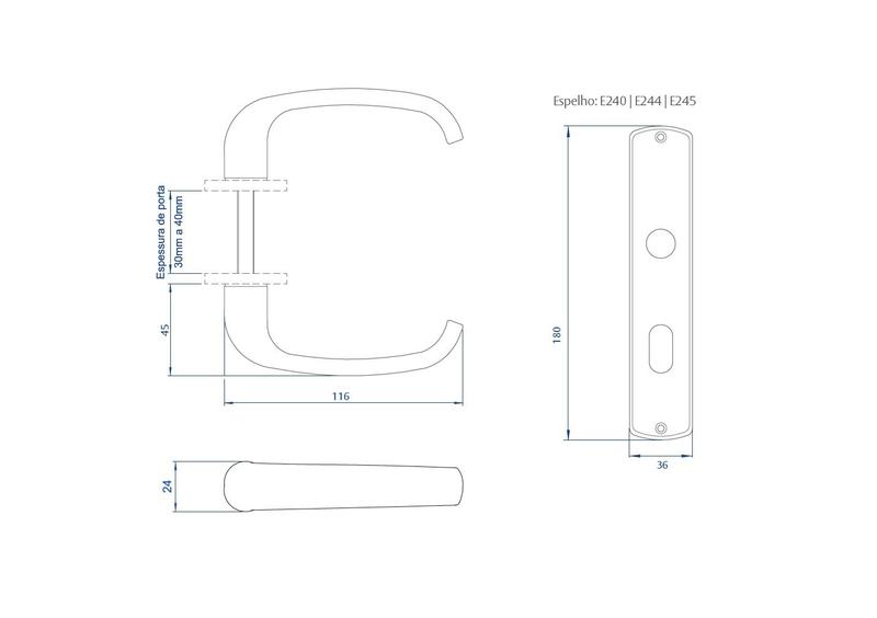 Imagem de Fechadura Papaiz Mz270 Externa 55mm Espelho Cromado