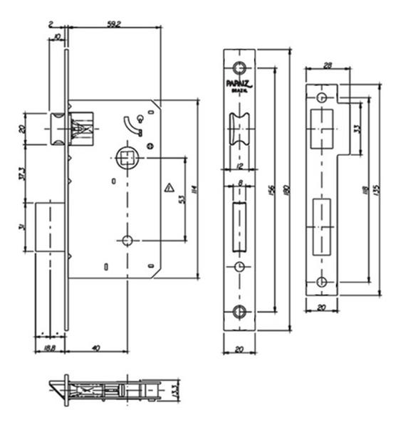 Imagem de Fechadura Papaiz Mz630 Banheiro 40mm Roseta Cromada