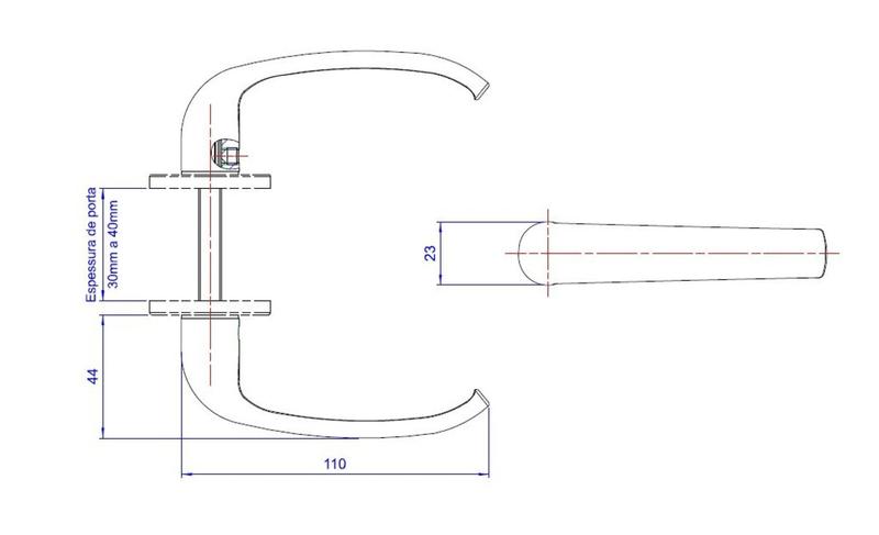 Imagem de Fechadura Papaiz Mz820 Externa 40mm Espelho Cromada