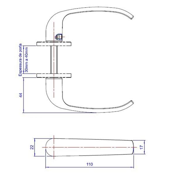 Imagem de Fechadura Papaiz Perfil Estreito 22mm Mz920 Cromado