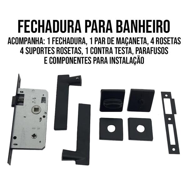 Imagem de Fechadura Para Porta De Banheiro Broca 40 Mm Stam Preta