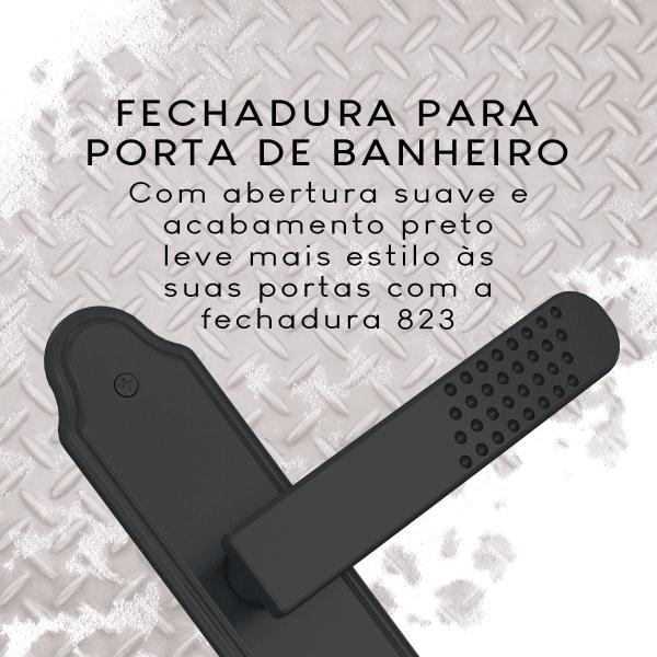 Imagem de Fechadura Para Porta De Banheiro Broca 40 Mm Stam Preto