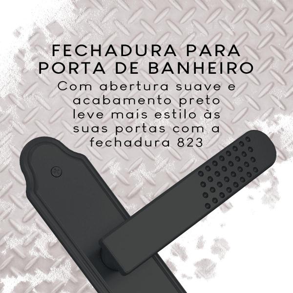 Imagem de Fechadura Para Porta De Banheiro Broca 40 MM Stam Preto