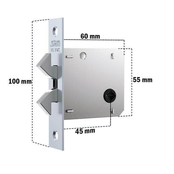 Imagem de Fechadura Para Porta De Banheiro De Correr Acetinado Stam