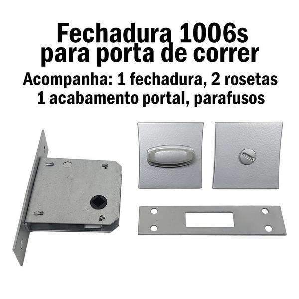 Imagem de Fechadura Para Porta De Banheiro De Correr Acetinado Stam