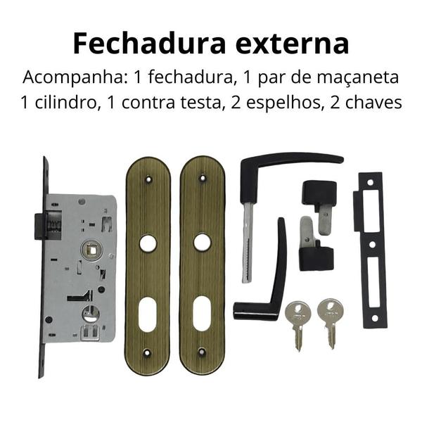Fechadura para porta de Casa externa Antique Stam broca 40mm Imagem de Fechadura para porta de Casa externa Antique Stam broca 40mm