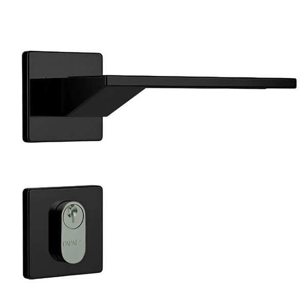 Imagem de Fechadura para Porta de Entrada Preto Fosco 40mm com Roseta MZ630 Design - 03630B3PF - PAPAIZ