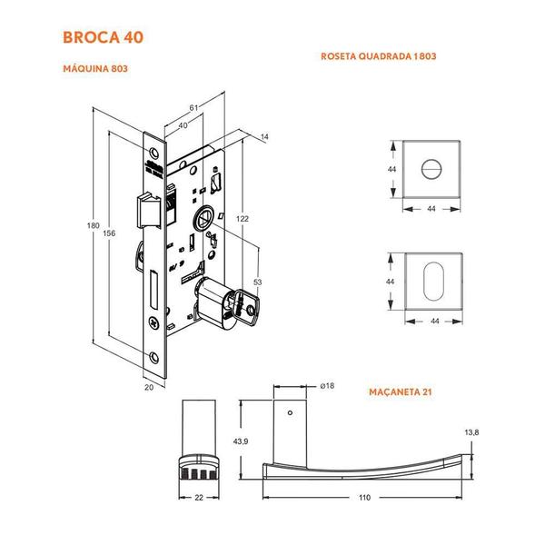 Imagem de Fechadura Para Porta De Madeira E Ferro Cromada Externa Stam