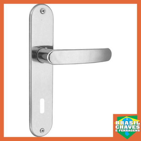 Imagem de Fechadura para porta de Quarto Cromada Inox Premium 2700/71 40mm Aliança Maçaneta Alavanca