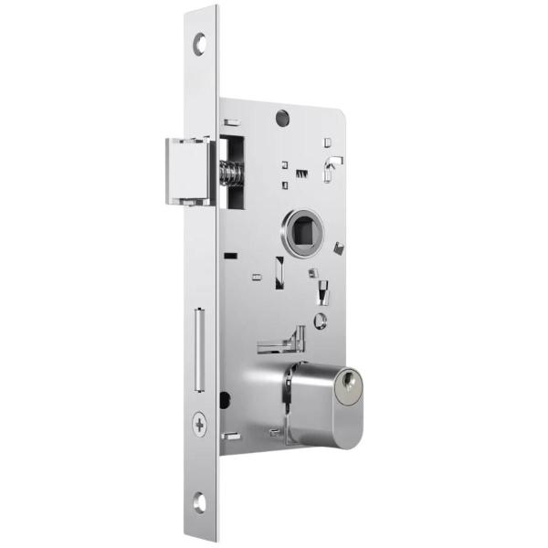 Imagem de Fechadura Para Porta Externa Aço Inox Cromado Kit 03 Un