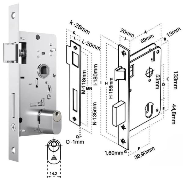 Imagem de Fechadura Para Porta Externa Aço Inox Cromado Kit 10 Un