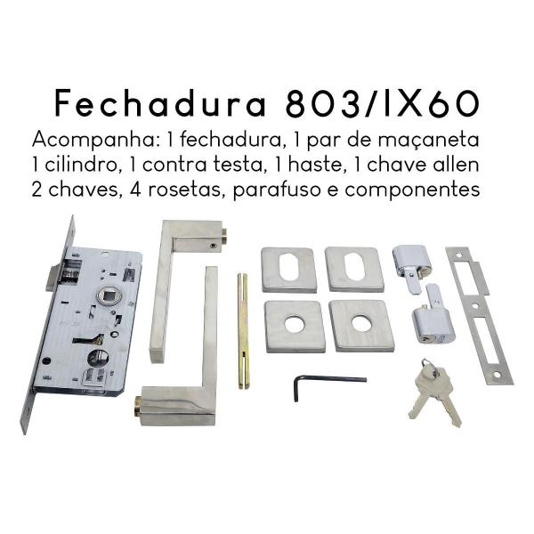 Imagem de Fechadura Para Porta Externa Broca 40Mm Inox Polido Stam