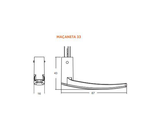 Imagem de Fechadura para porta externa stam 803/33 c/cilindro cromada quadrada 40 mm