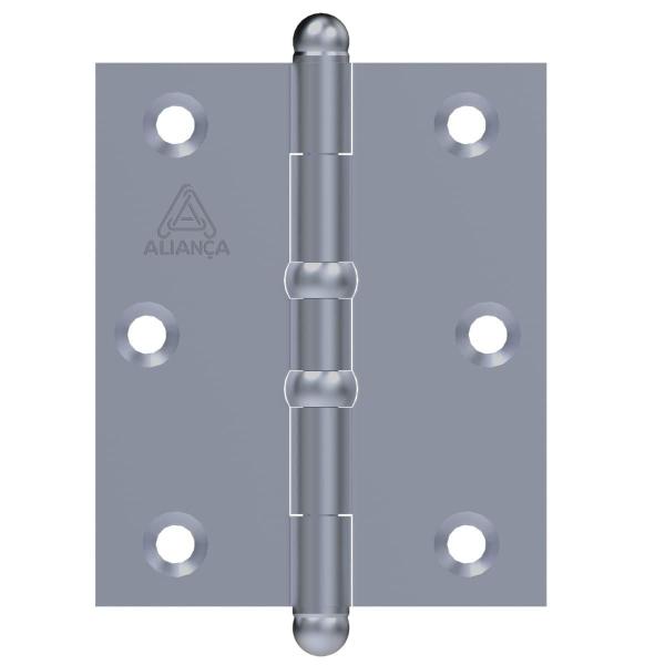 Imagem de Fechadura Para Porta Interna Aço Inox Cromado + Dobradiças