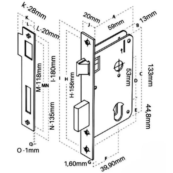 Imagem de Fechadura Para Porta Interna Aço Inox Cromado Kit 05 Un