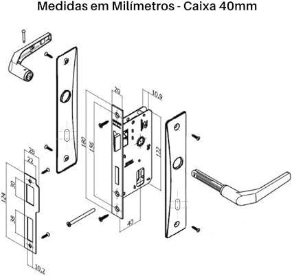 Imagem de Fechadura para Porta Interna Soprano Popline Caixa 40mm