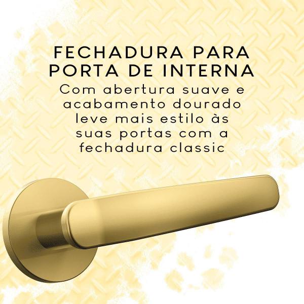 Imagem de Fechadura Para Porta Madeira Interna Broca 55Mm Dourado Stam