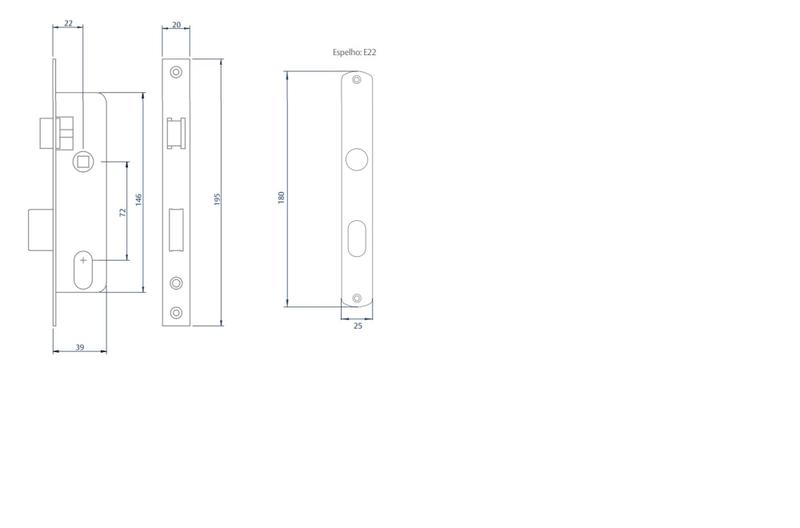 Imagem de Fechadura perfil para porta de aluminio papaiz branca