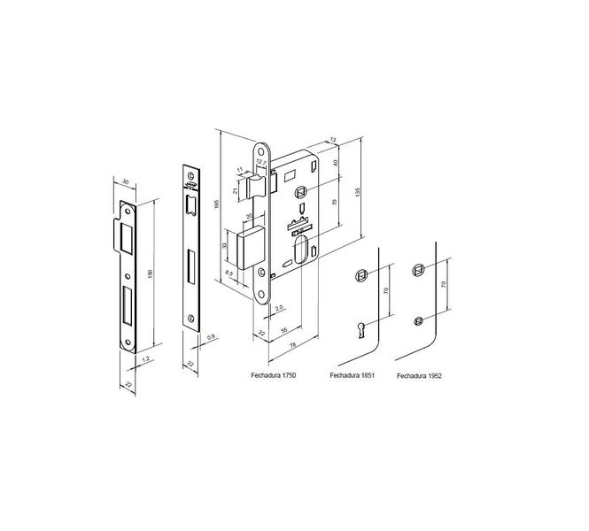 Imagem de Fechadura porta banheiro pici imab cromada wc cr 55mm redonda